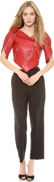 Moschino Leather Heart Shaped Jacket in Red - Lyst