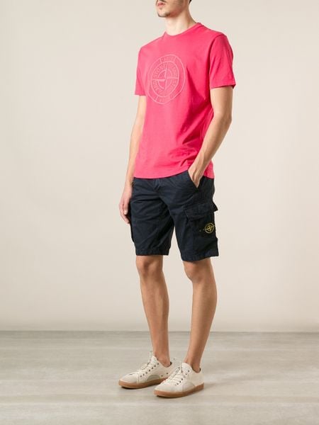 navy blue stone island shorts