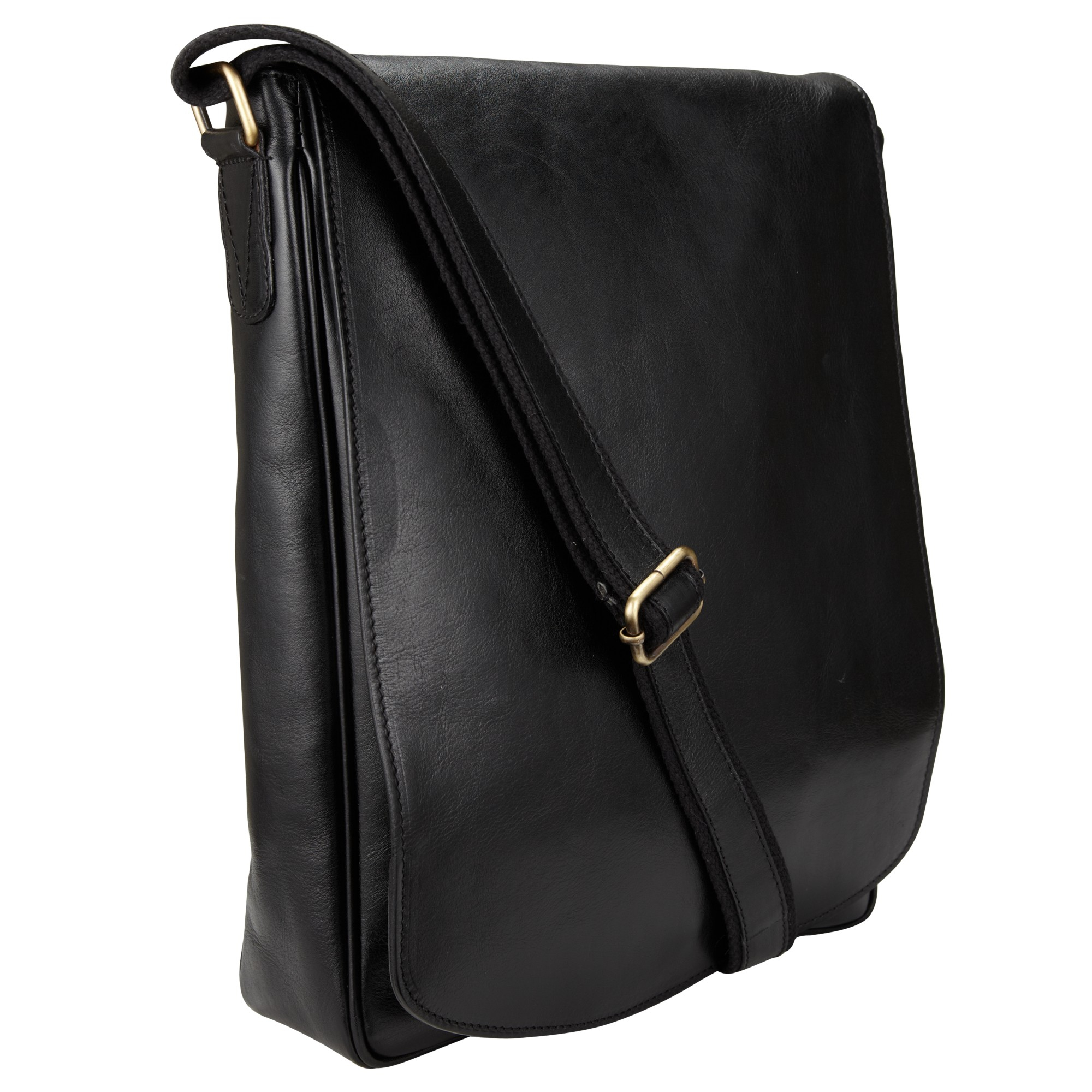 John Lewis Made In Italy Leather Messenger Bag in Black for Men | Lyst