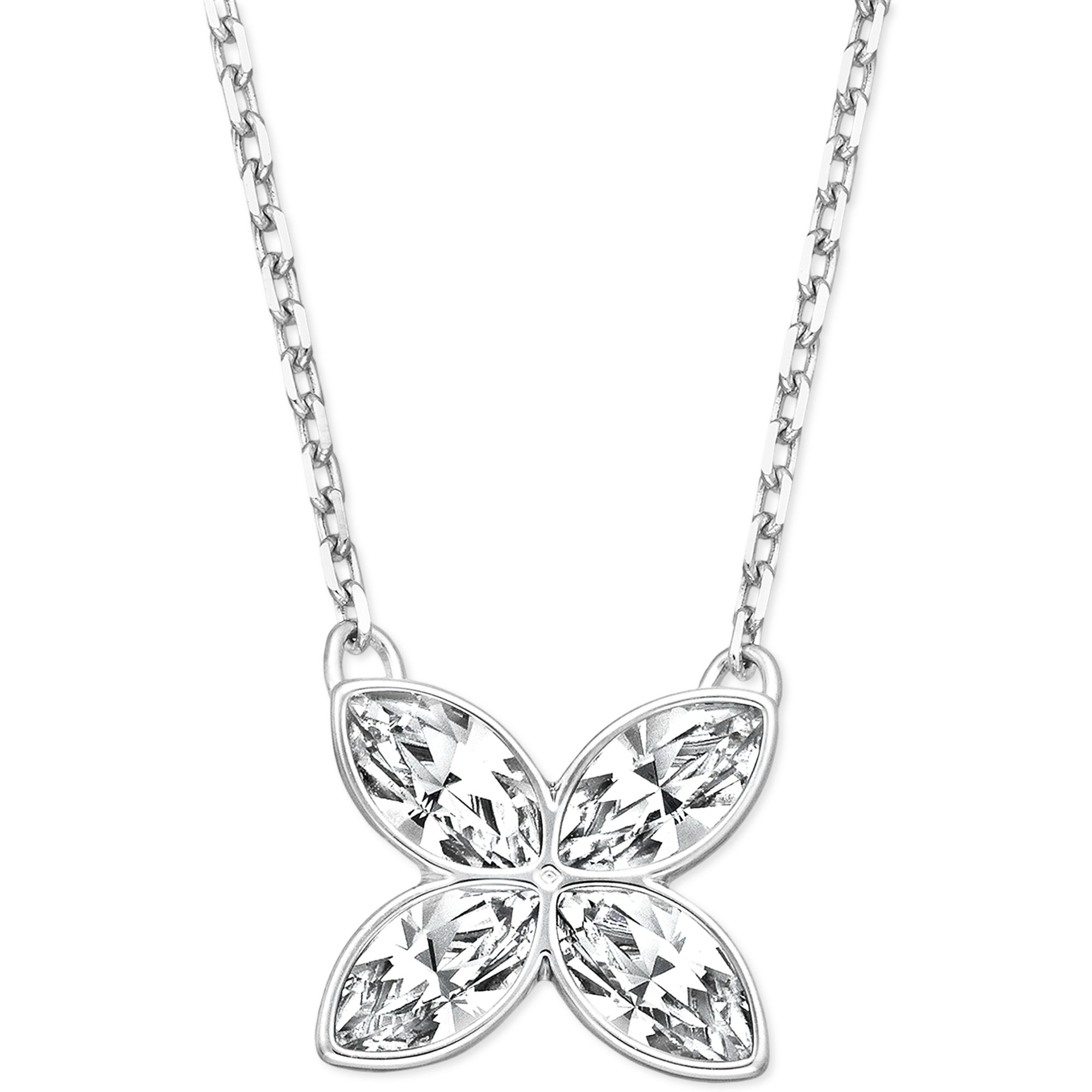 Swarovski SilverTone Crystal Butterfly Pendant Necklace in Silver Lyst