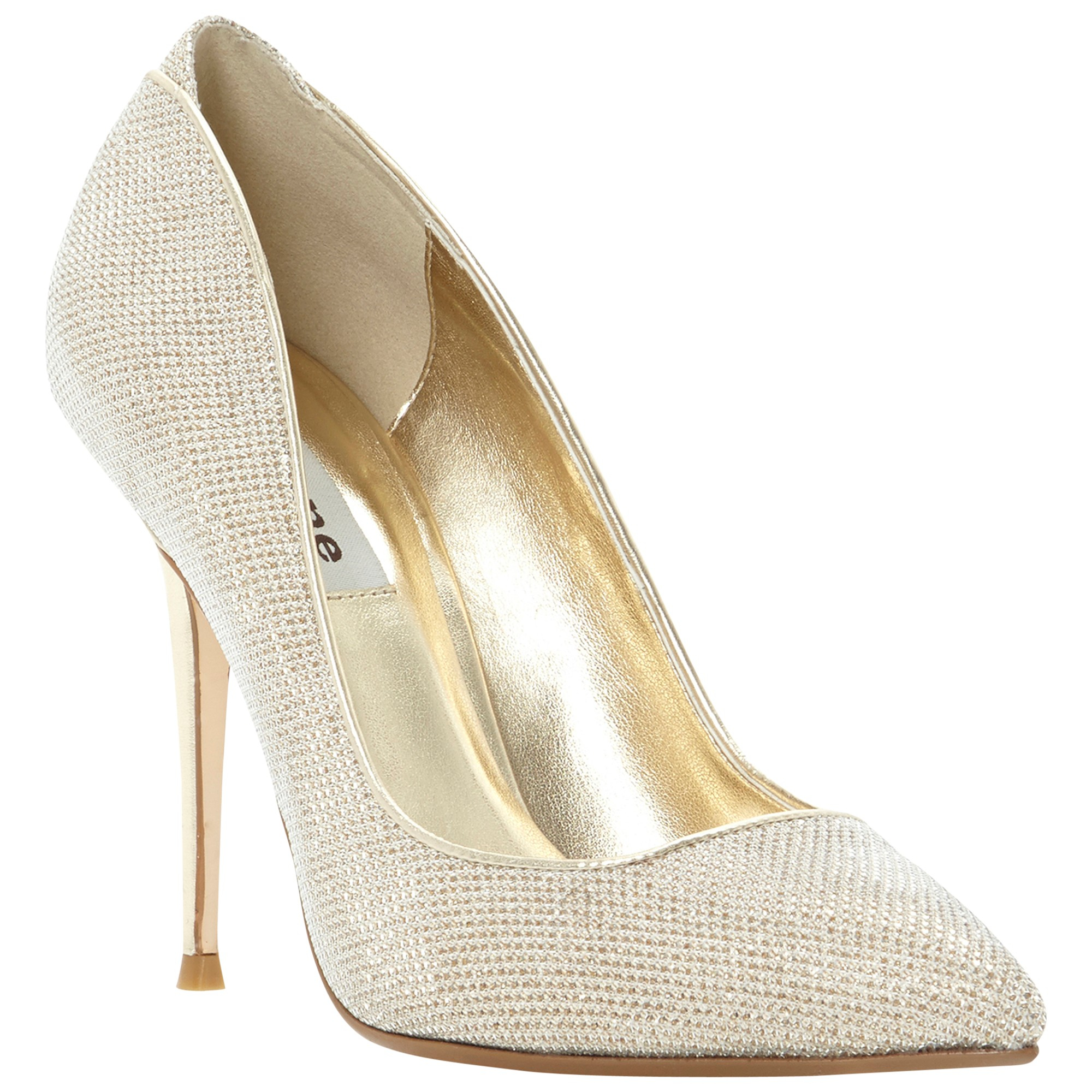 Dune Ballroom Glitter Fabric Stiletto Court Shoes in Gold | Lyst