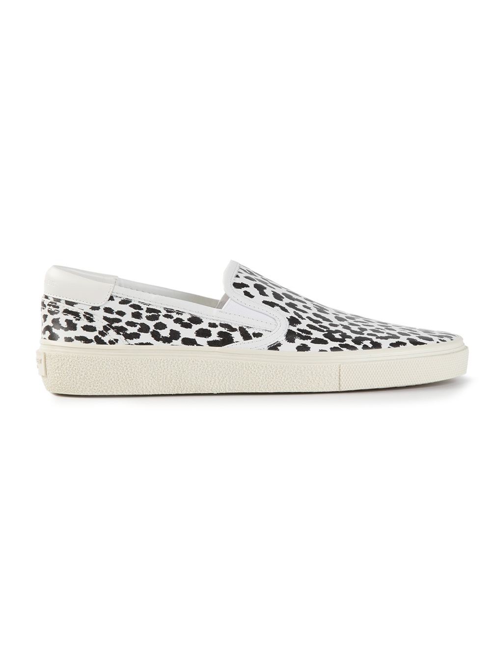 black and white leopard slip on sneakers