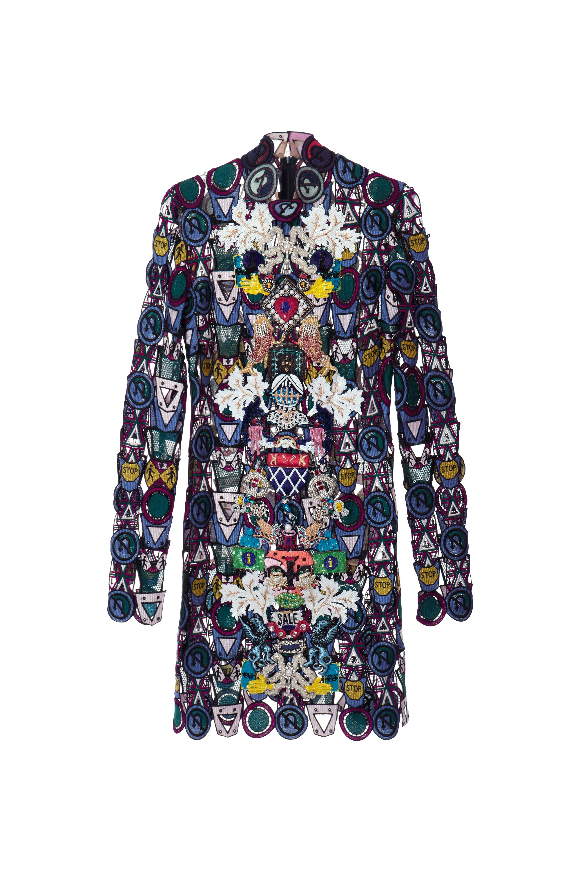 Mary Katrantzou Dixicult Lace Dress Embroidered in Blue Lyst