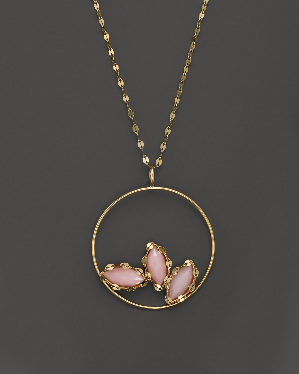 Lana Jewelry Pink Opal Blush Eclipse Pendant Necklace, 18" in Gold