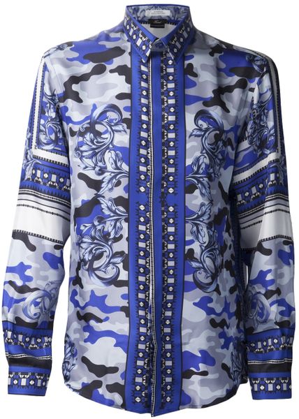 blue versace shirt mens