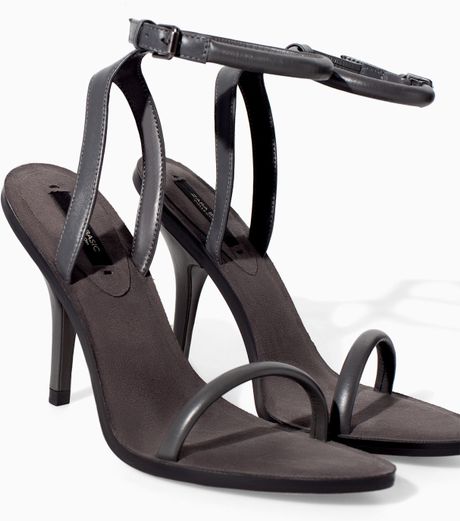 zara heeled leather sandals with thin straps