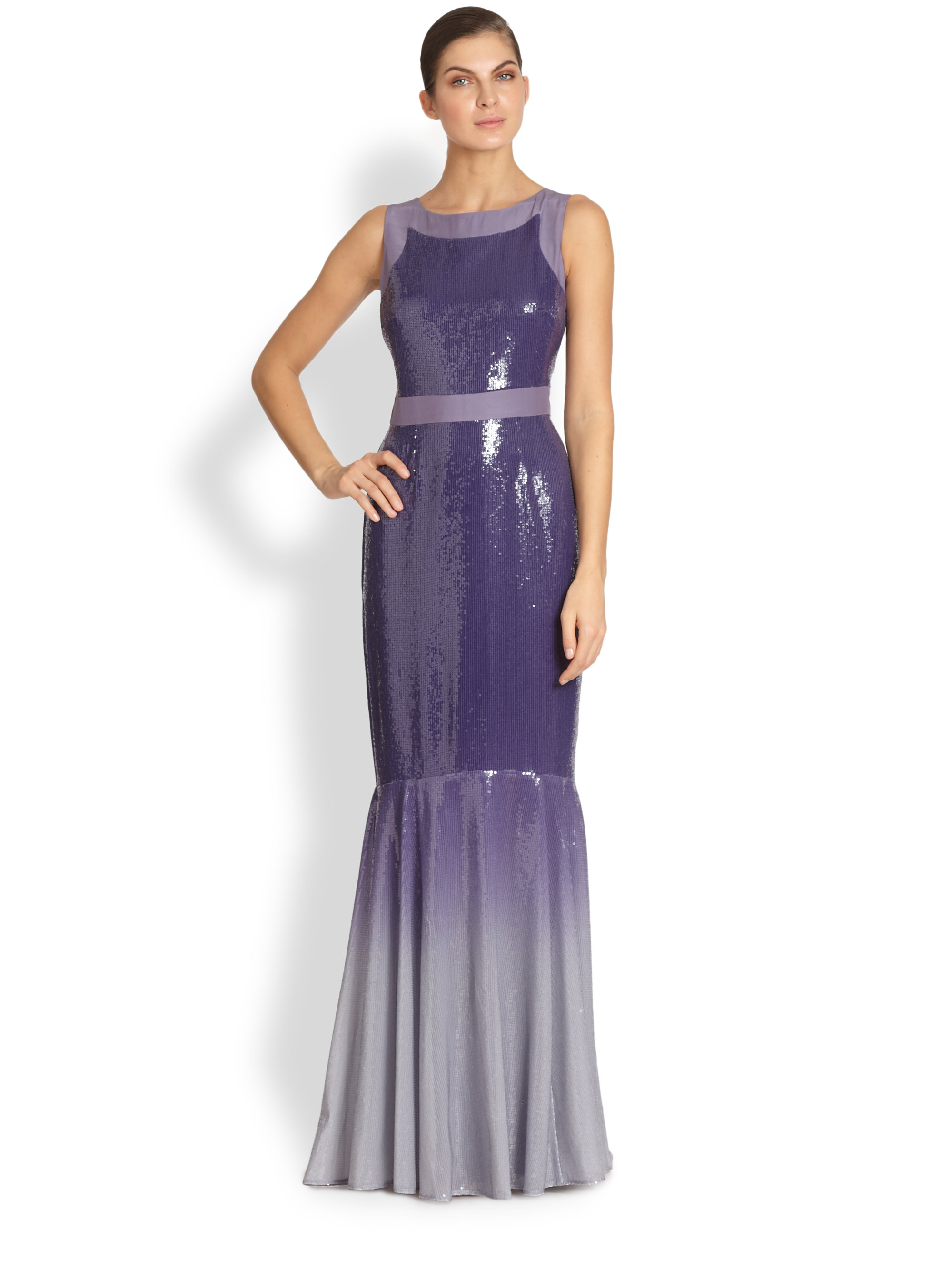 badgley mischka ombre dress