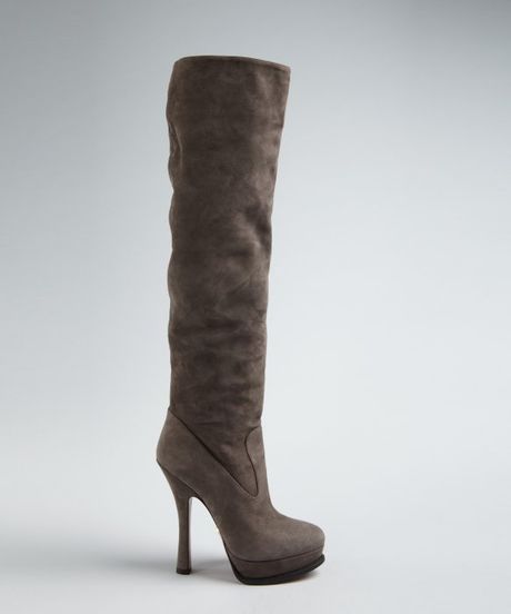 gray platform boots