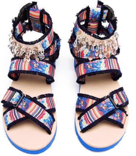 blue flat gladiator sandals
