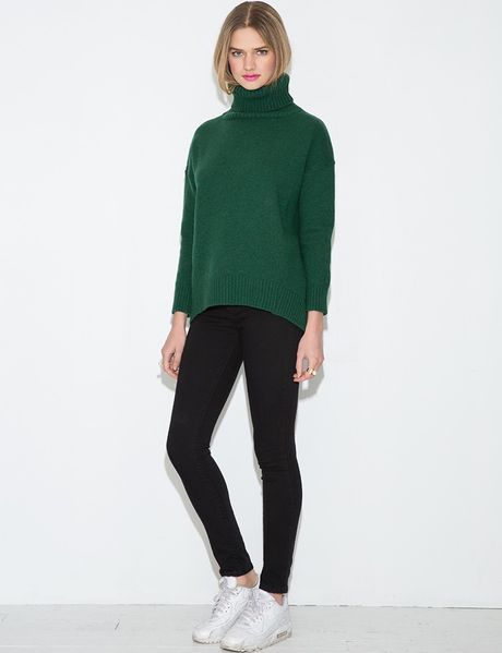 emerald green turtleneck