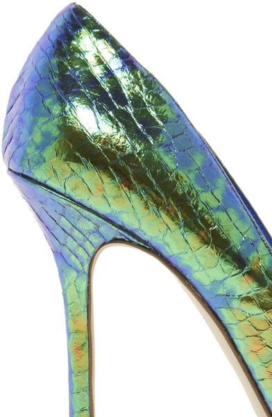 ... Burst Green Metallic Heeled Court Shoes in Multicolor (Green) | Lyst