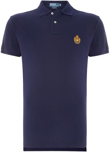 Polo Ralph Lauren Crest Badge Polo Shirt in Blue for Men (Navy) | Lyst
