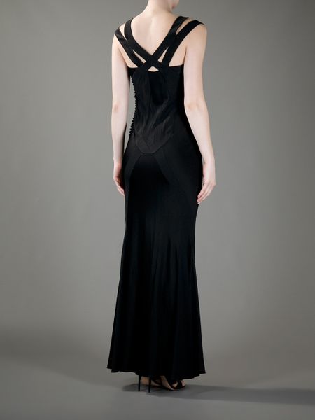 black strap gown