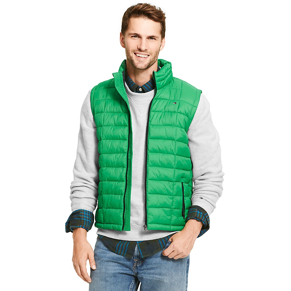 Tommy Hilfiger Technical Puffer Vest in Green for Men (FERN GREEN PT