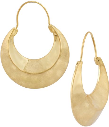 Steve Madden Gold-Tone Hammered Crescent Moon Drop Earrings in Gold ...
