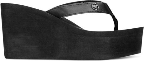 roxy black leather flip flops