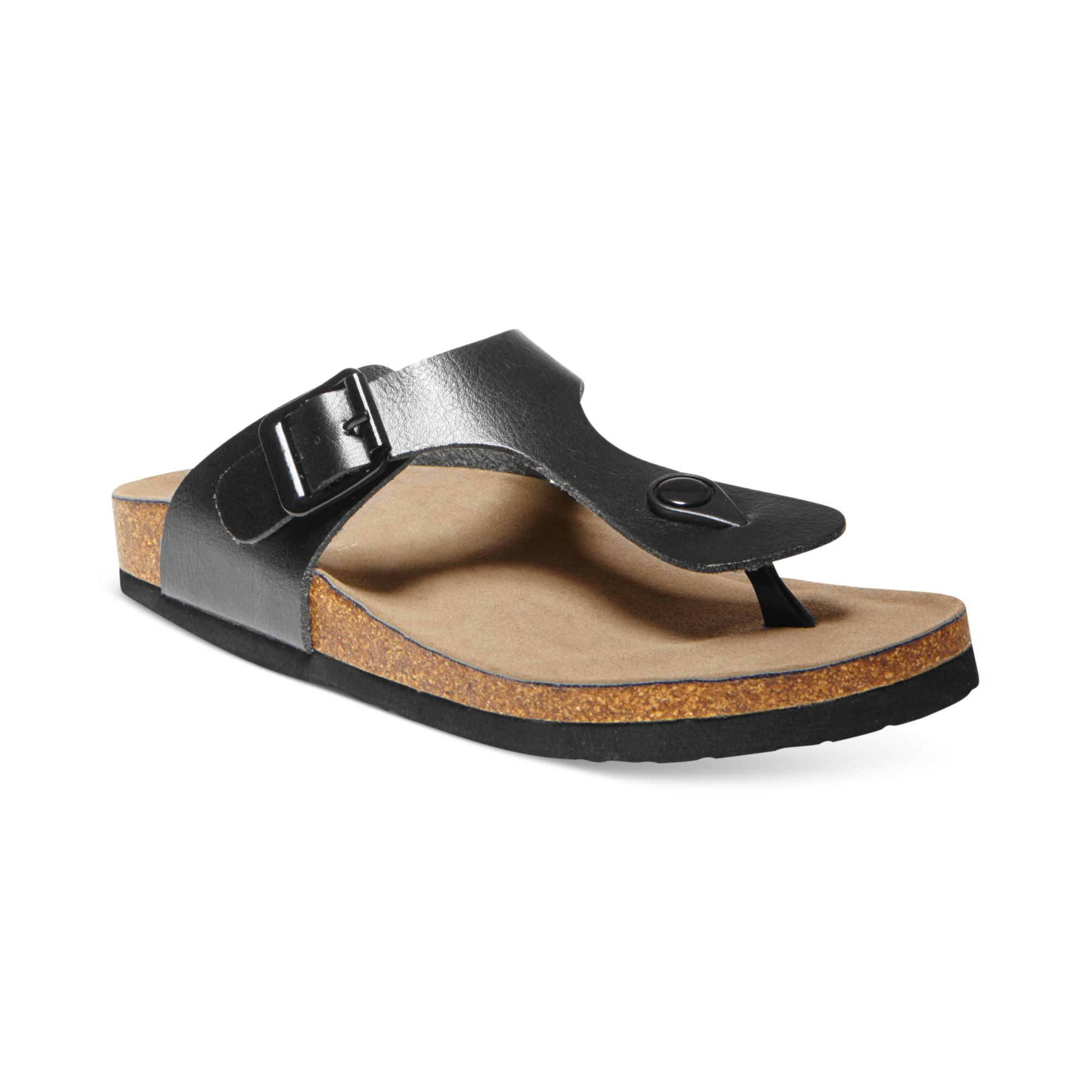 Madden Girl Boise Footbed Thong Sandals in Black Lyst