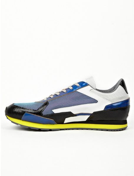 raf simons shoes blue raf simons mens panelled running sneakers in blue for lyst raf simons shoes blue raf simons mens panelled running sneakers in blue for lyst