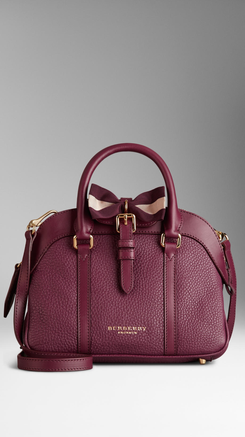 Burberry Small Bow Detail Leather Crossbody Bag in Purple (elderberry) | Lyst