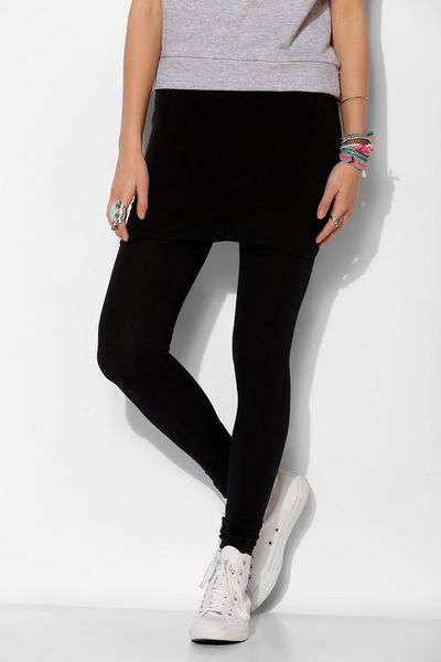 Urban Outfitters Joypeace Foldover Knit Legging in Black | Lyst