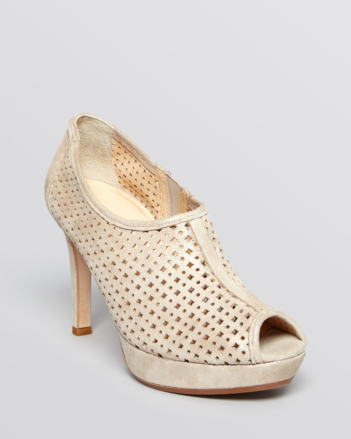 olive green peep toe booties