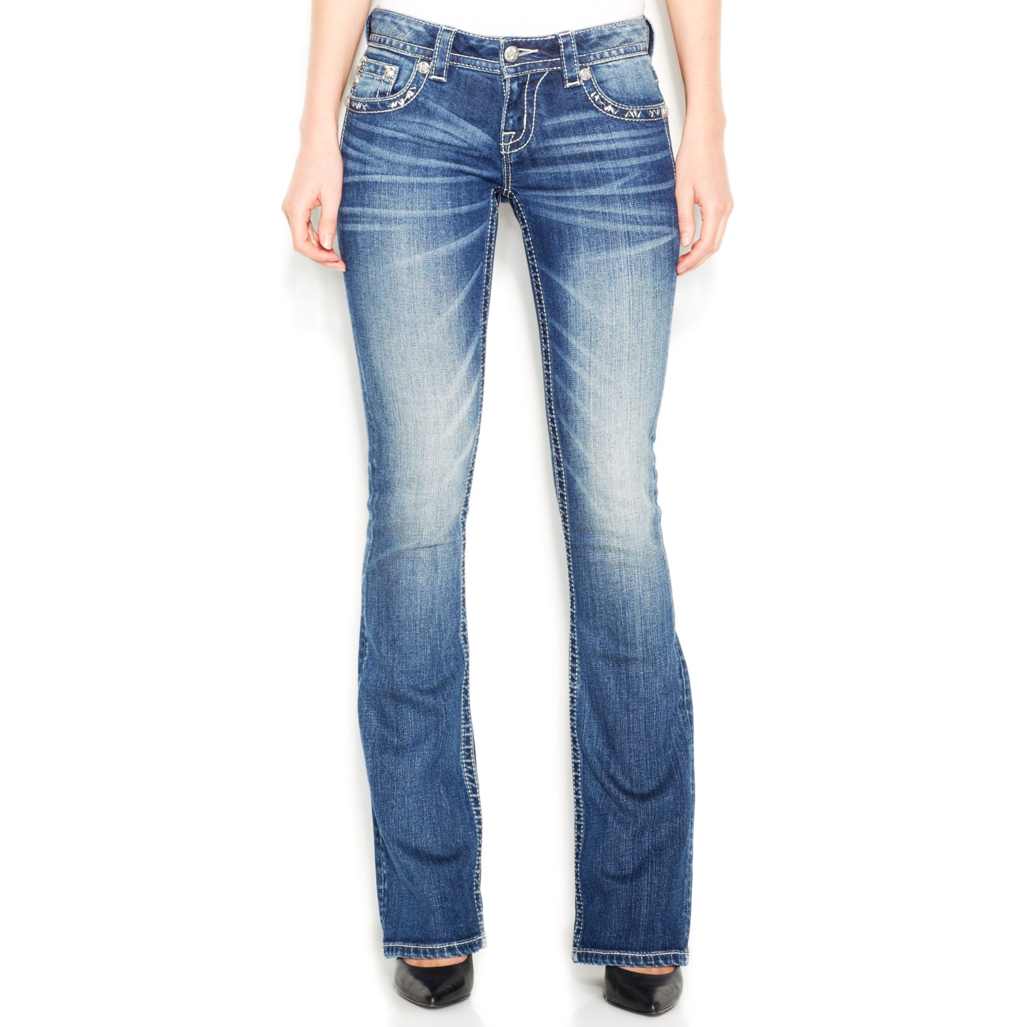 cross waist jeans