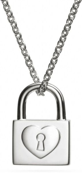 Coach Sterling Padlock Necklace in Silver (SILVER/SILVER) | Lyst