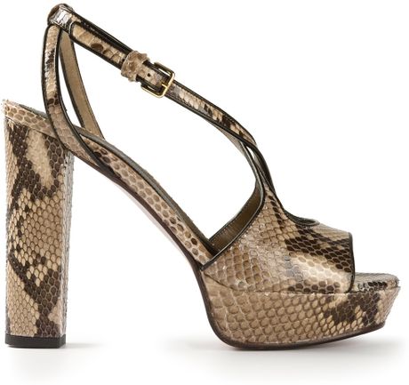 Marni Chunky Heel Sandal in Animal (grey) | Lyst