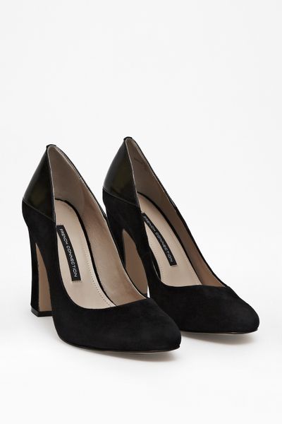 French Connection Vera Suede Heels in Black | Lyst