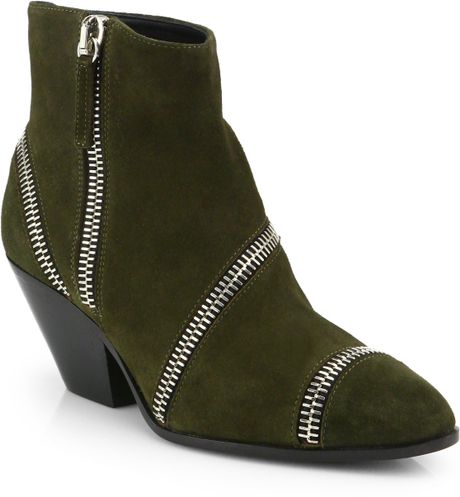 giuseppe-zanotti-green-suede-zipper-ankl
