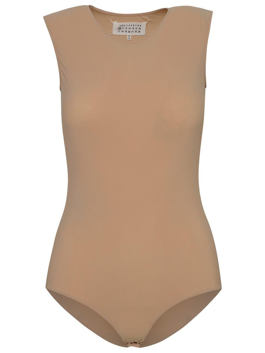 Maison Margiela Nude Nylon Blend Bodysuit In Natural Lyst