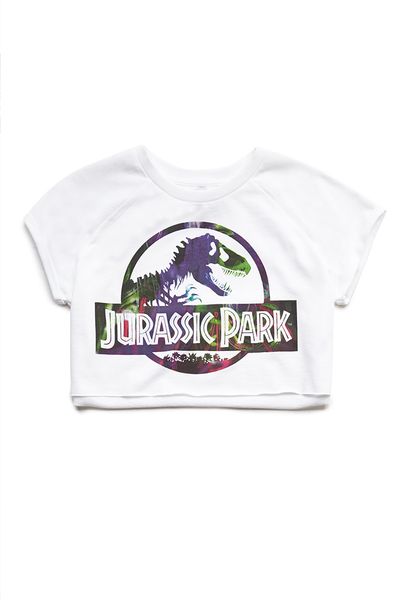 Forever 21 Jurassic Park Cropped Sweatshirt in White (Ivorypurple ...