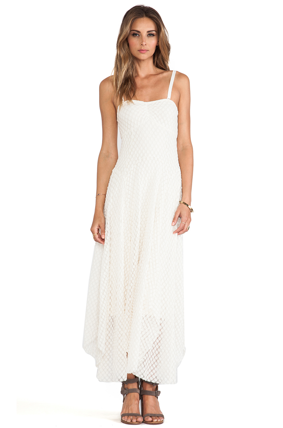 Free People Mesh Dress in White (Ivory) Lyst