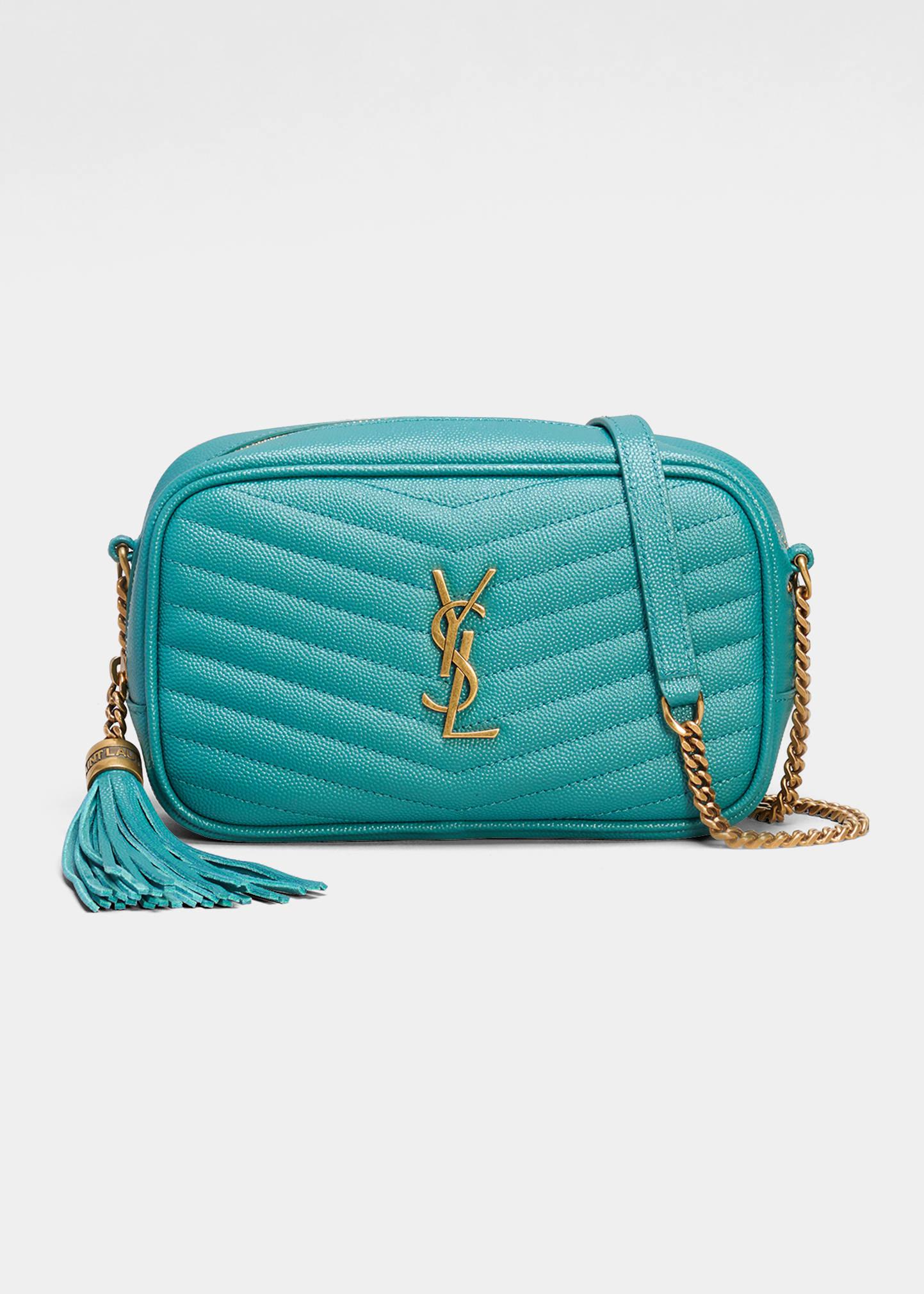 Saint Laurent Lou Mini Monogram Ysl Quilt Calf Camera Bag In Green Lyst