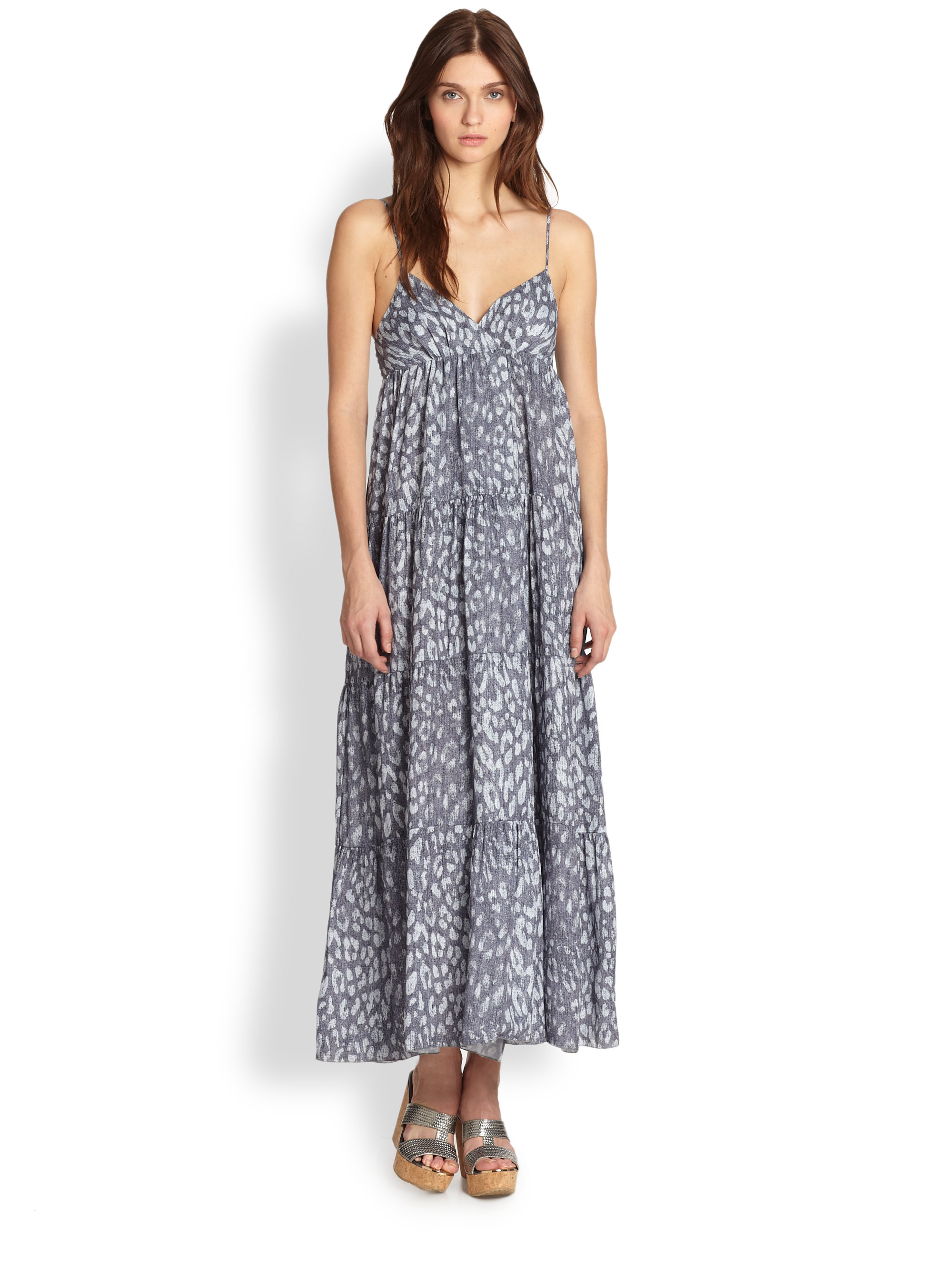 tiered maxi gown