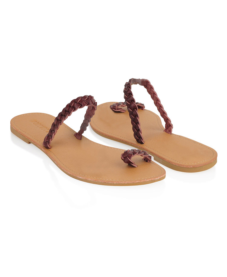 Forever 21 Braided Flip Flops in Brown (DARK BROWN)