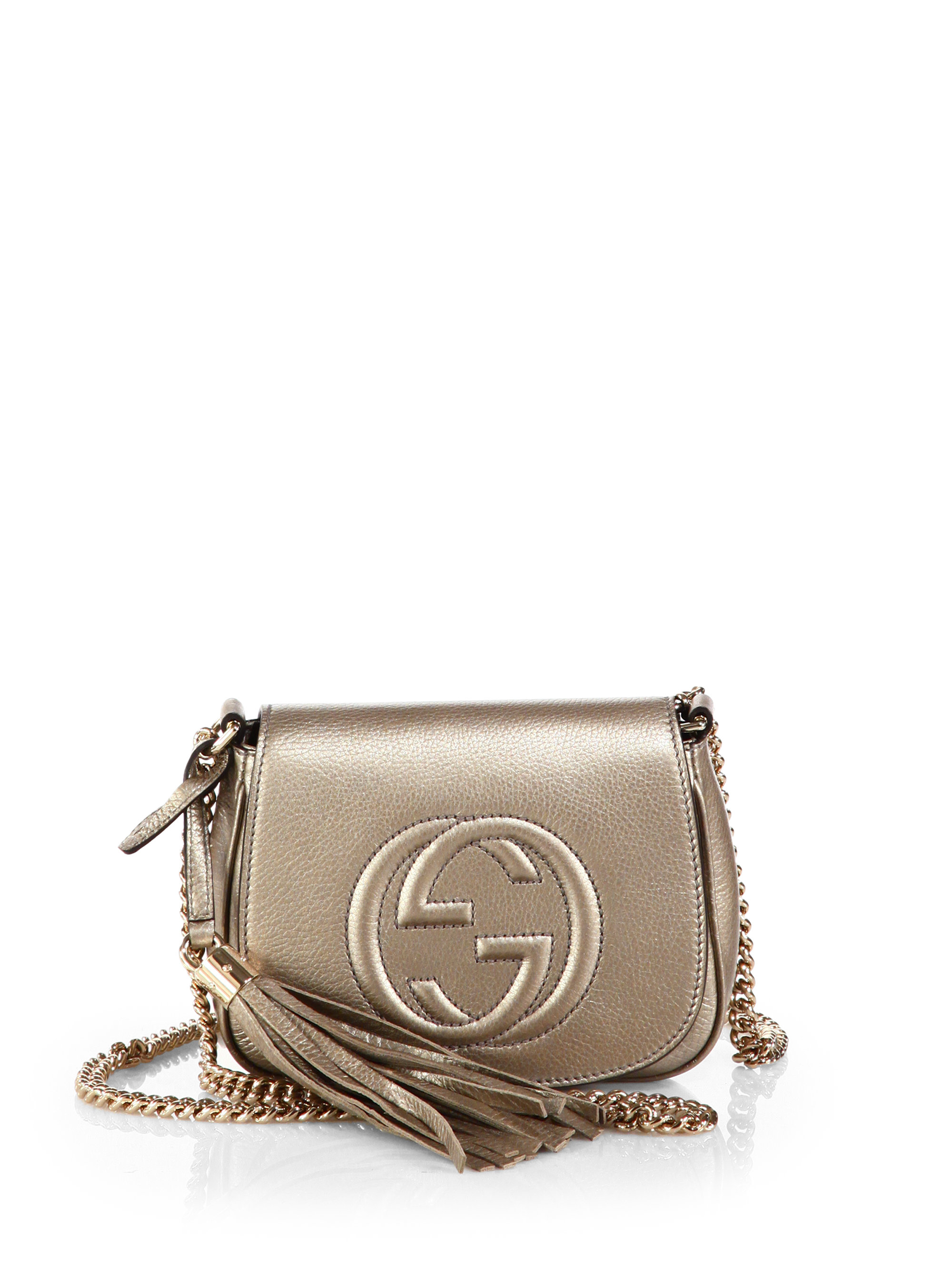 Gucci Soho Metallic Leather Shoulder Bag in Gold (CHAMPAGNE) | Lyst