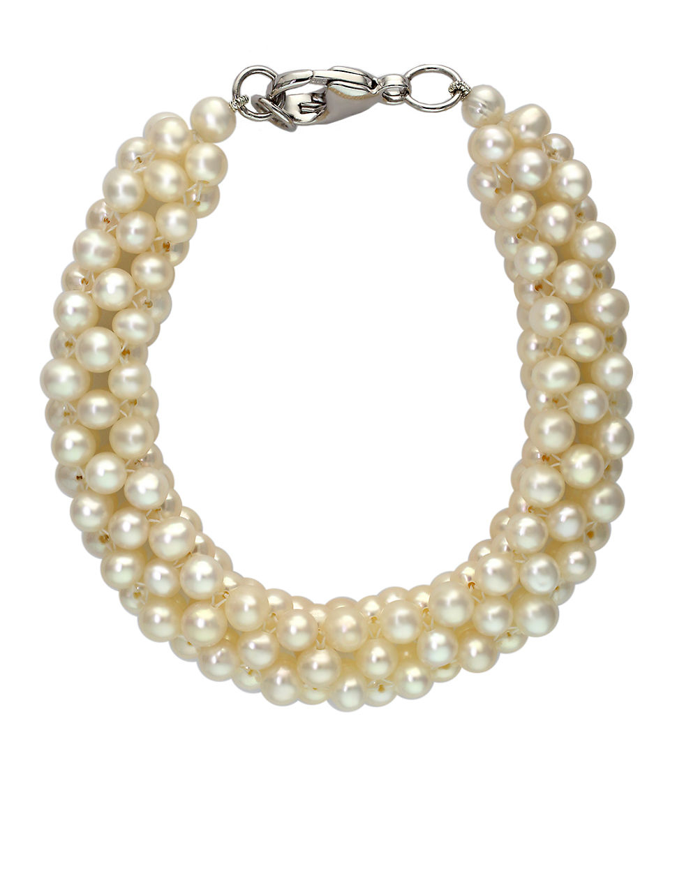 Effy Sterling Silver And Freshwater Pearl Tennis Bracelet In White Pearl Lyst 9139