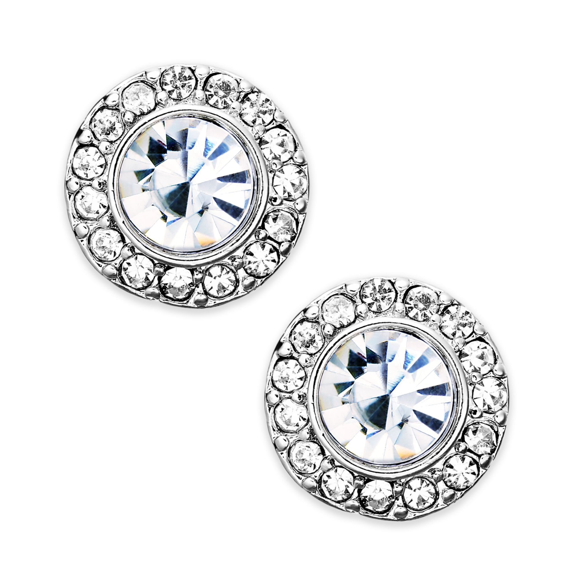 Lauren By Ralph Lauren SilverTone Glass Stone And Crystal ClipOn Stud