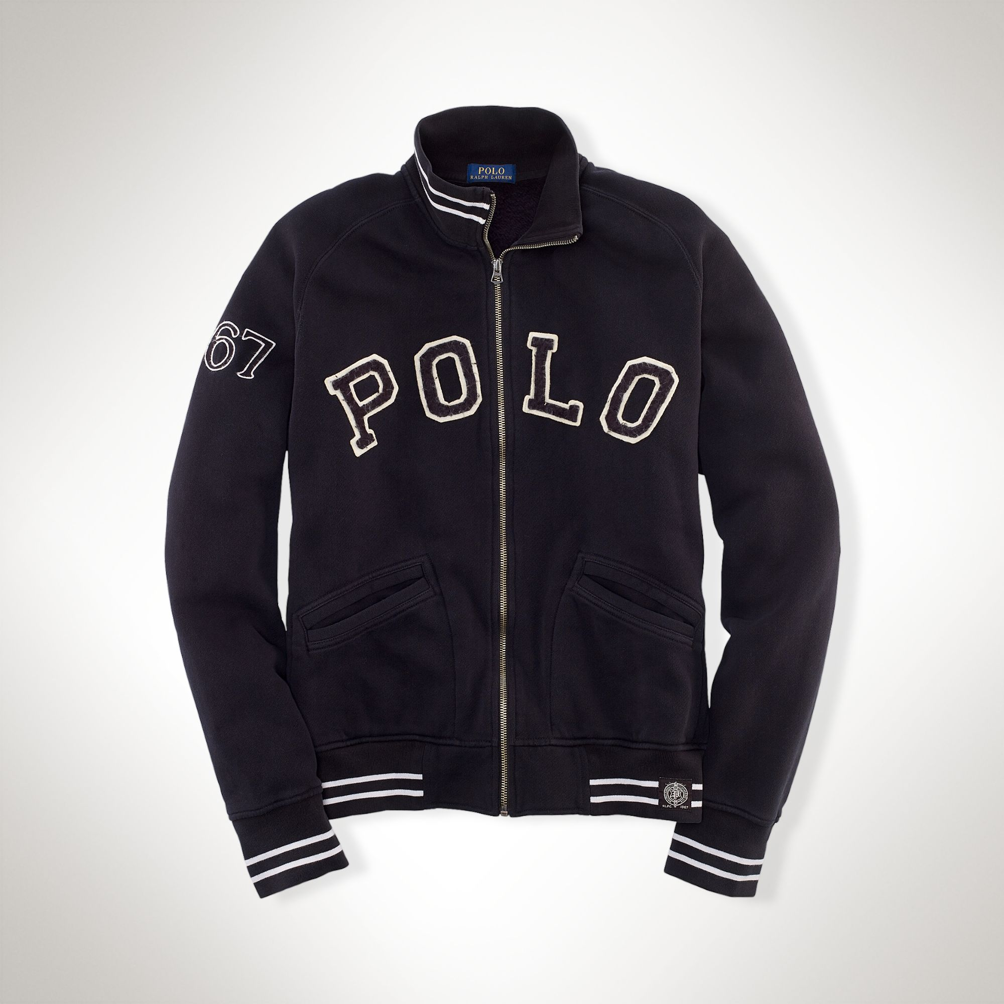 Men's $165. (M) POLO-RALPH LAUREN Fleece Varsity Full Zip BASEBALL Jacket | eBay