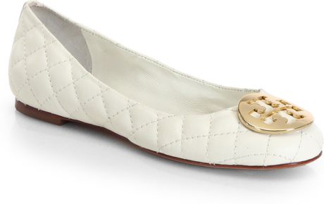 tory burch white flats