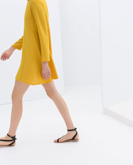 zara yellow dress satin