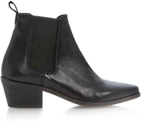 pointed boots heel low leather toe block petra dune