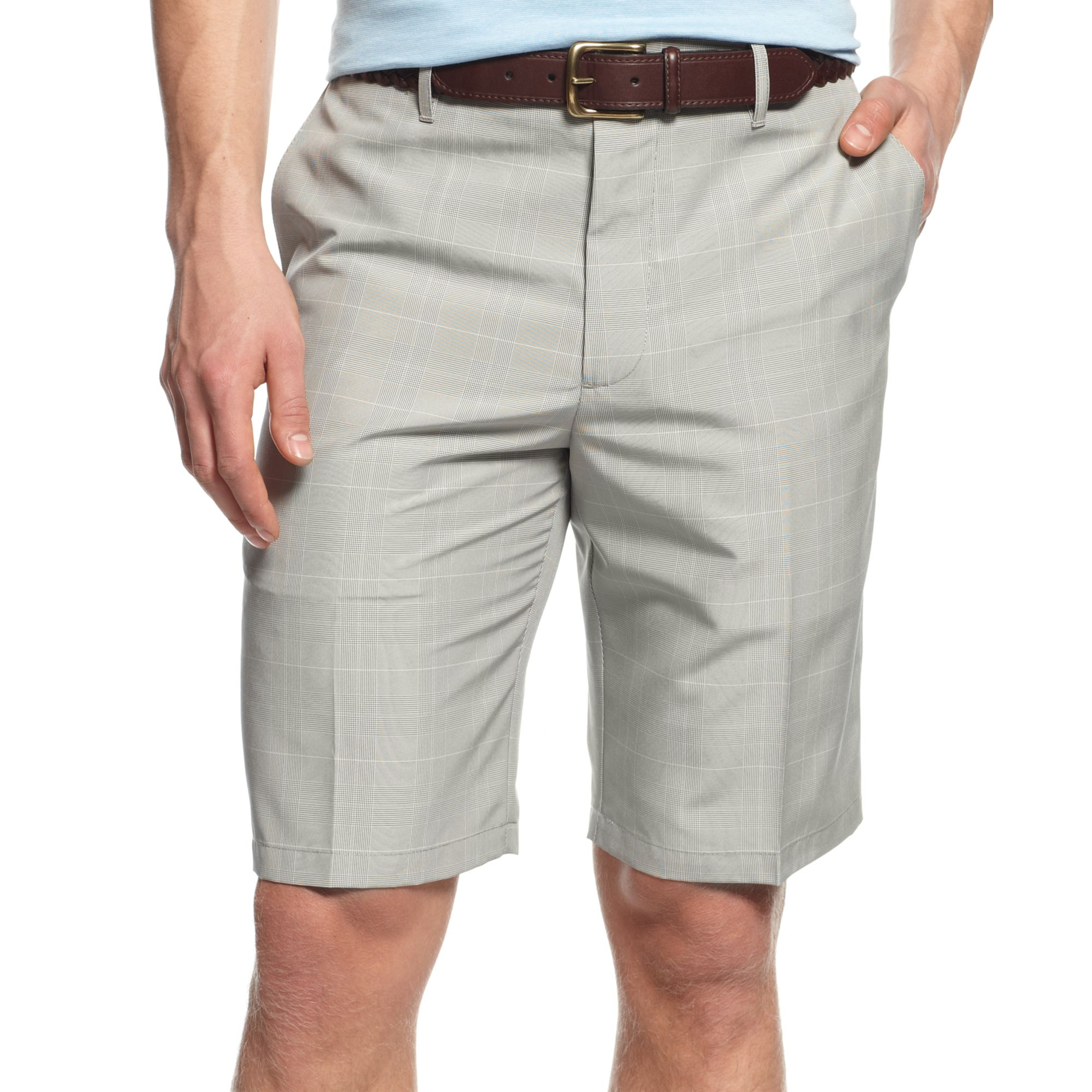 Dockers Microfiber Plaid Shorts in Gray for Men (Guidi) Lyst