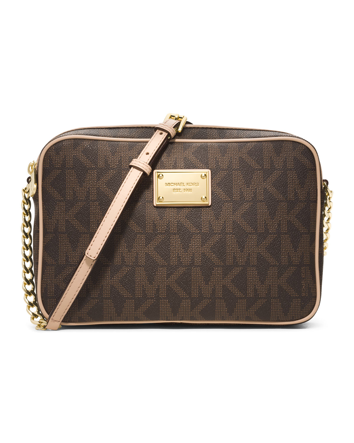 Michael Kors Michael Large Jet Set Travel Crossbody in Brown