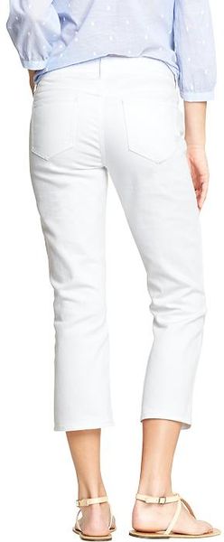 Old Navy The Sweetheart White Denim Capris in White (Bright White)