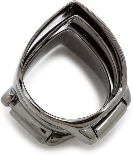 Vivienne Westwood Knuckleduster Ring Gunmetal In Silver (gunmetal) 