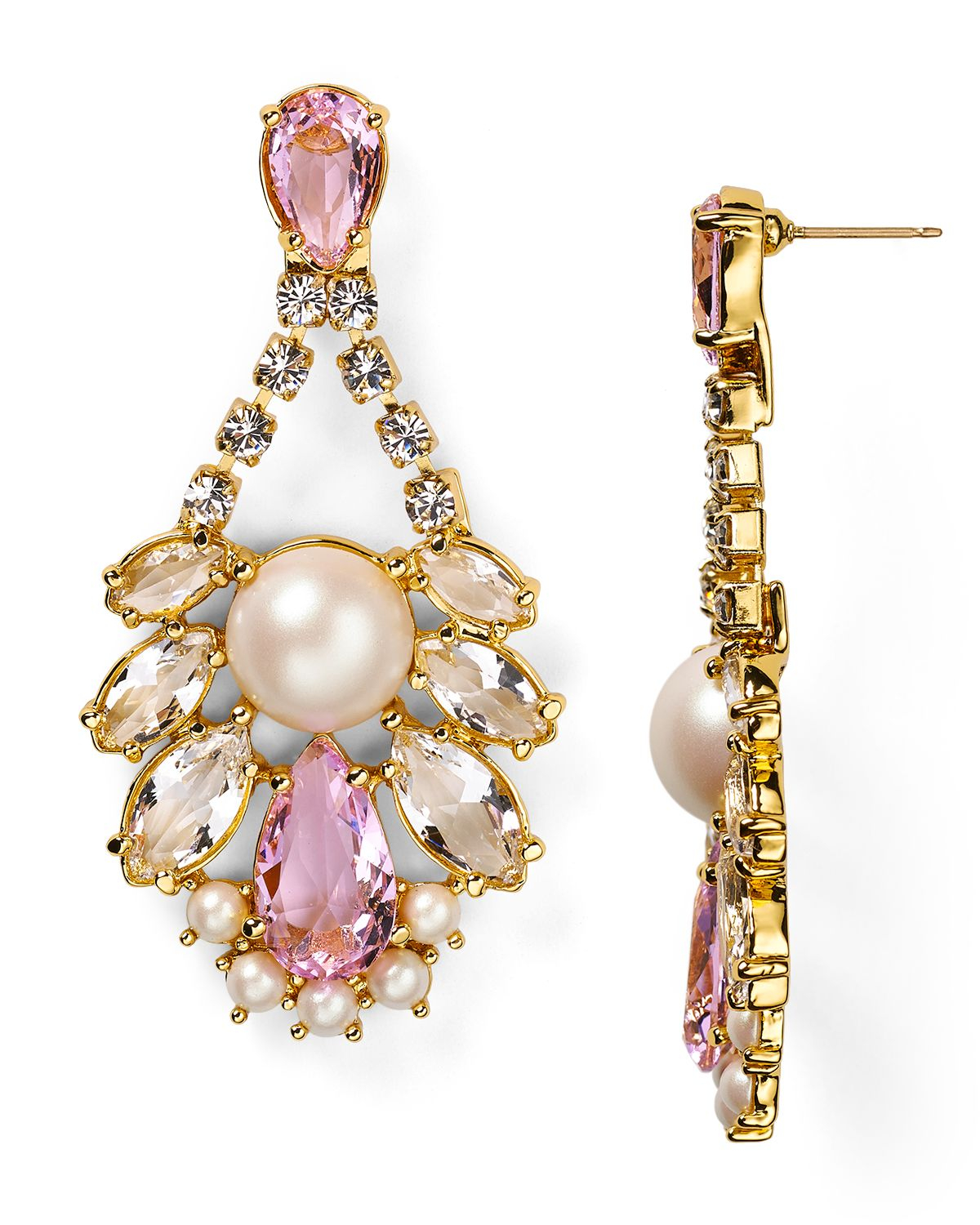 Kate Spade Sunrise Cluster Chandelier Earrings in Pink (Pink/Cream