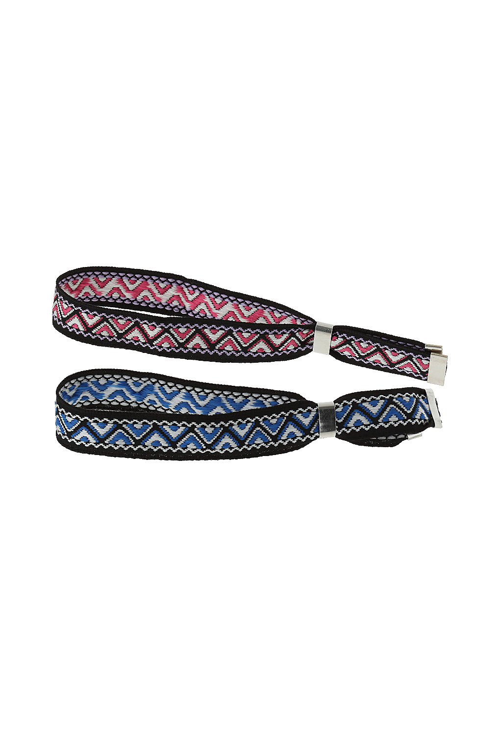 Zig Zag Woven Fabric Bracelet Pack Blue in Blue Lyst