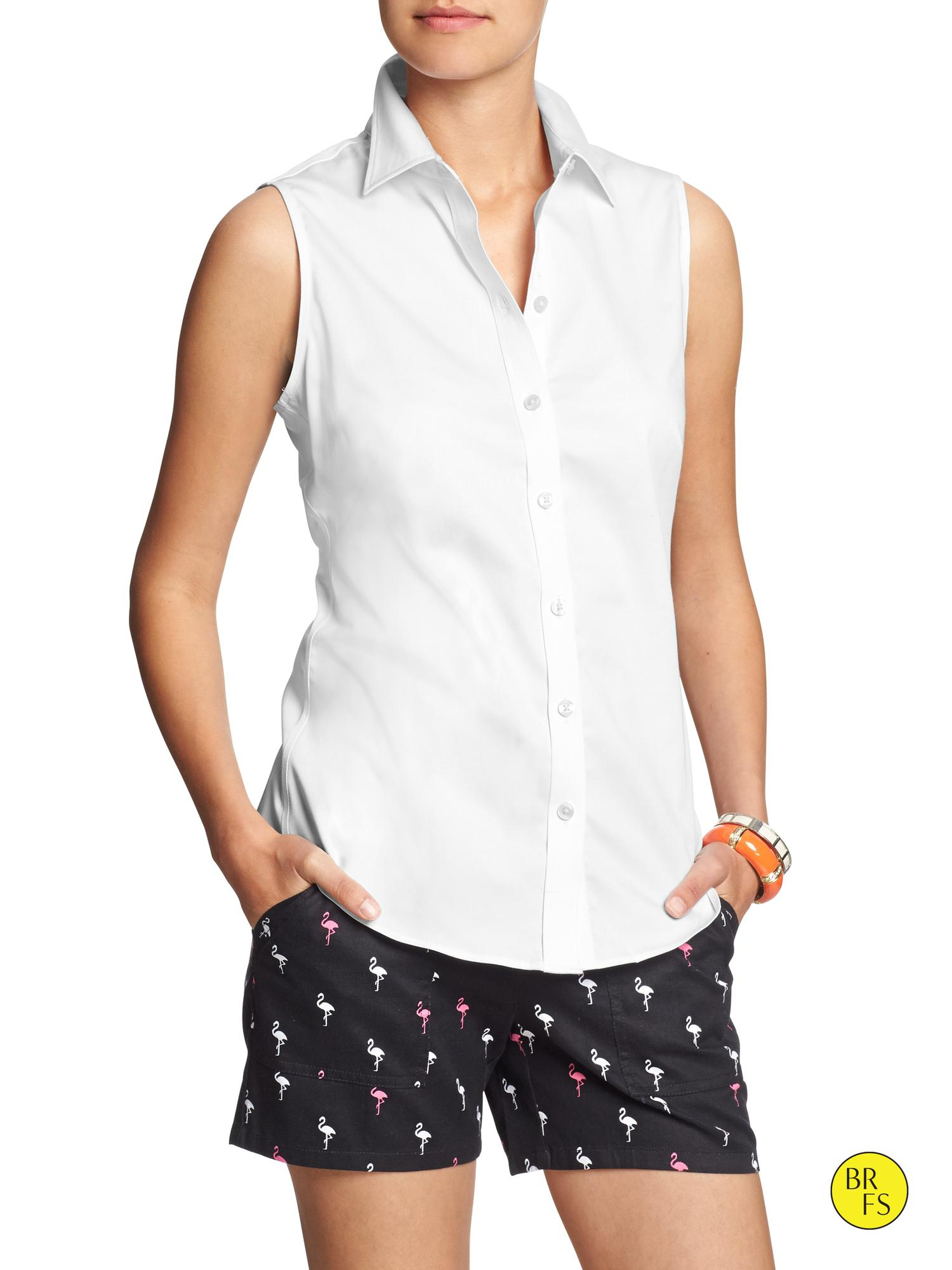 Banana Republic Factory NonIron Sateen Shirt in White Lyst